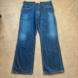 Vintage Levi's 567 Low Loose Bootcut Jeans Men's 36x32 Blue Baggy Wide Leg Faded